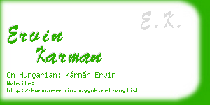 ervin karman business card
