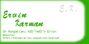 ervin karman business card